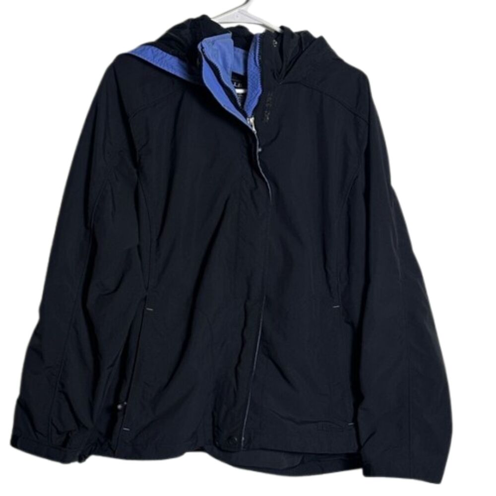 LL Bean Womens Storm Chaser 3 in 1 Windbreaker Jacket Size XL Outdoor Zip Blue